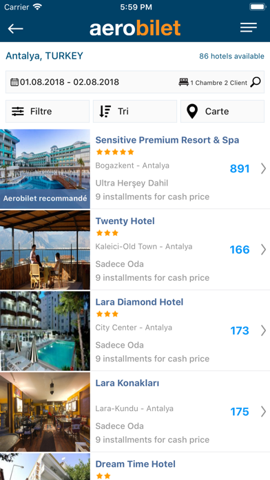 Screenshot #3 pour Aerobilet - Vols, Hôtels