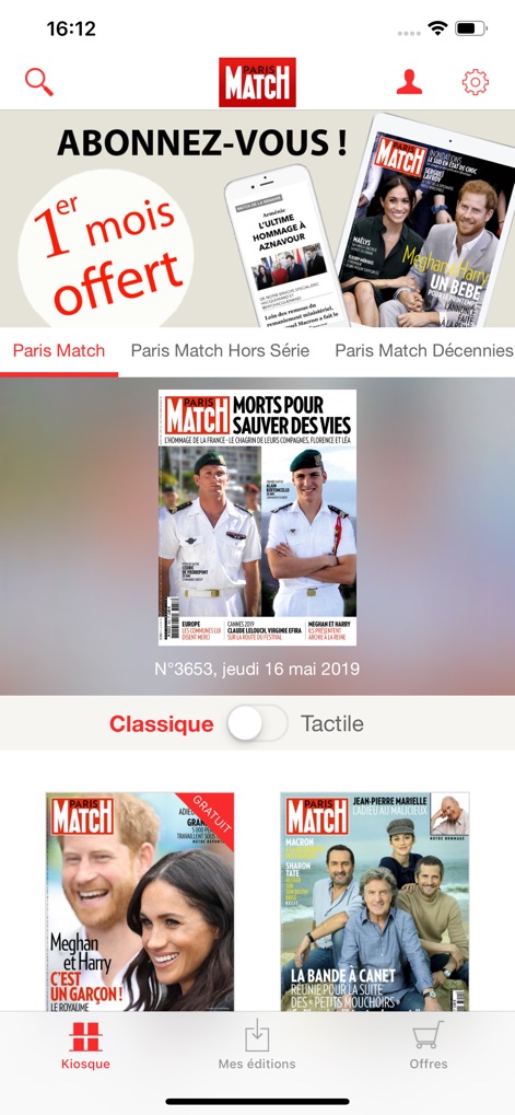 L'ancienne app Paris Match - paris-match-legacy-app-digital-kiosk