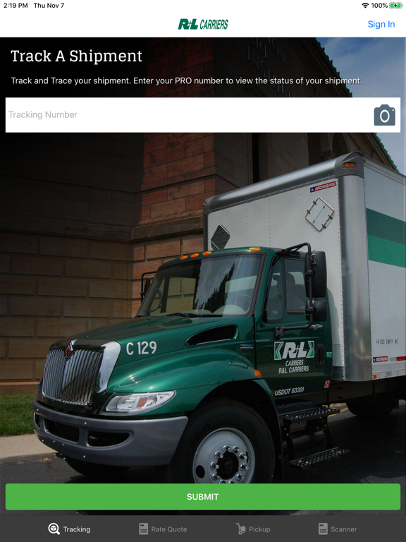 R+L Carriers iPad screenshot 1 - Business app