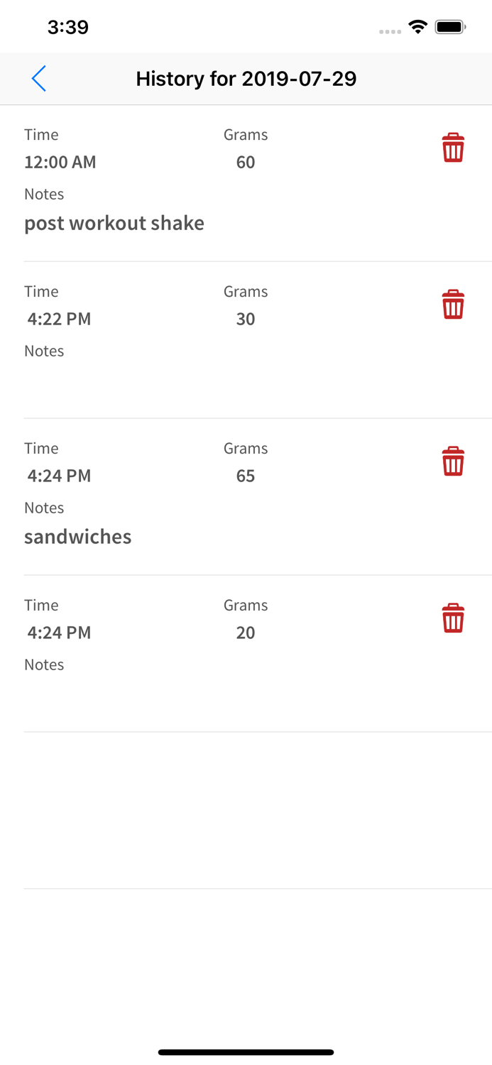 Simple Protein Tracker