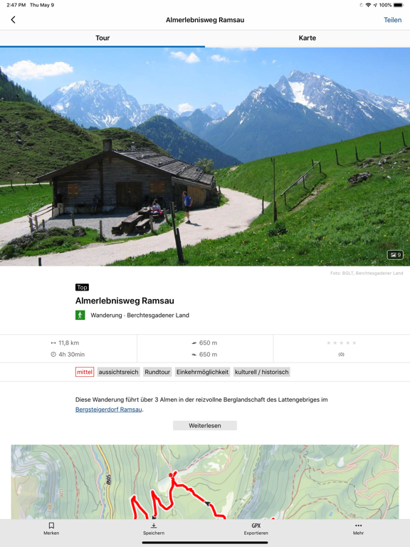 Berchtesgadener Land Touren iPad screenshot 4 - Travel app