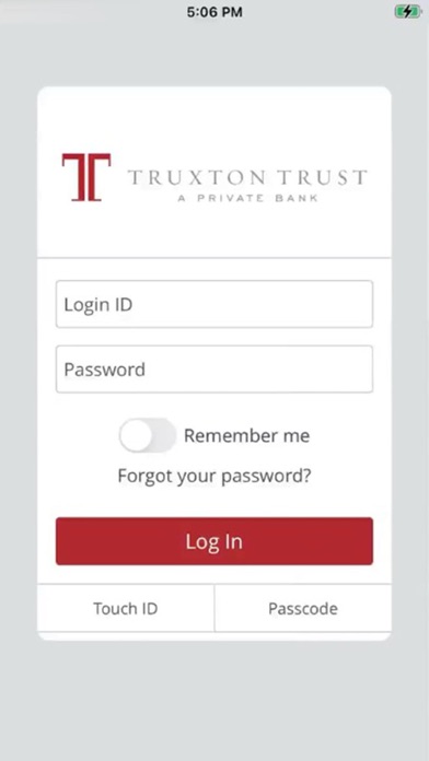 Truxton Trust Mobile Banking Screenshot