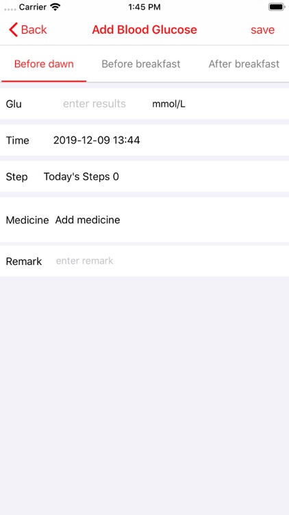 Blood Glucose Record