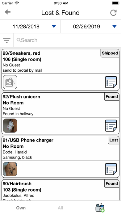 protel Air Housekeeping Screenshot