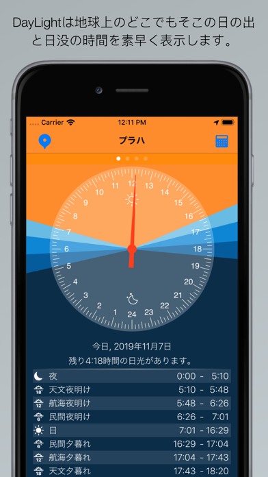 昼光 - 日の出と日没の時計 screenshot1