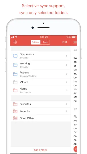 Capture d'écran de 1Writer - Markdown Text Editor sur iPhone 5