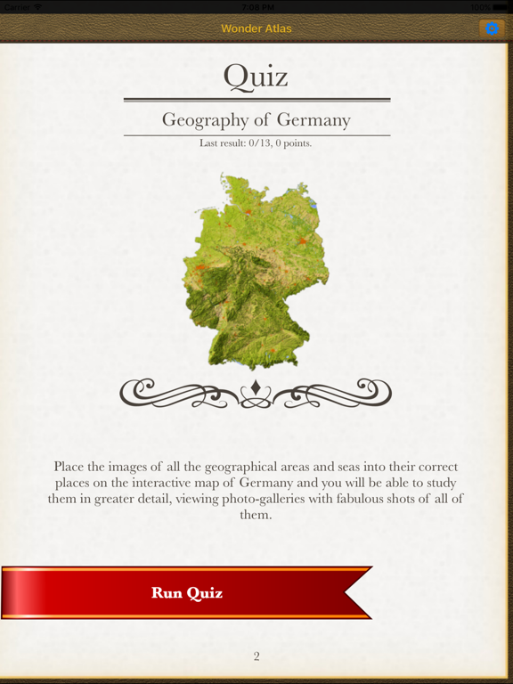 Germany. The Wonder Atlas Quiz iPad screenshot