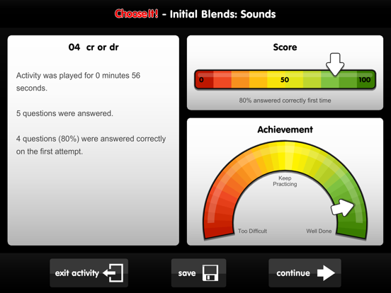 ChooseIt! Literacy iPad screenshot