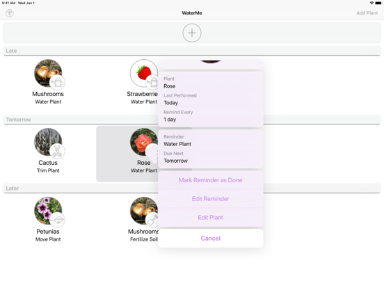 WaterMe - Gardening Reminders iPad screenshot 3 - Lifestyle app