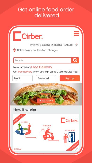 Screenshot #1 pour Cirber - Online Food Order