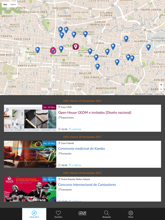 GAM Cultural iPad screenshot 1 - Entertainment app