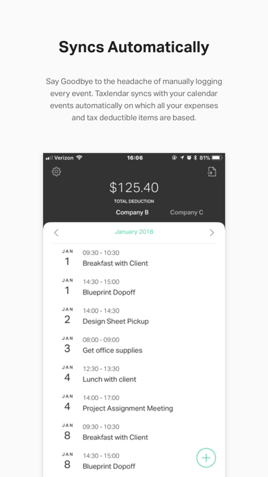 Taxlendar: Tax Deductions&Log Screenshot