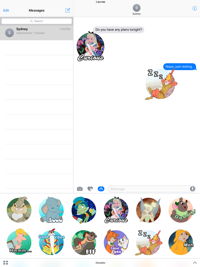 Disney Stickers Decades