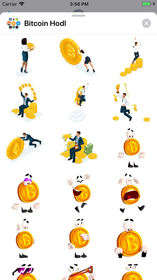 #9. Bitcoin Crypto HODL Stickers (iOS) By: Emoji Apps GmbH