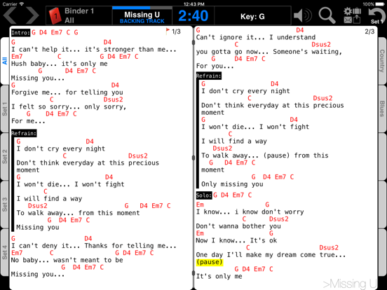 Music Binder (PDF & ChordPro) app screenshot