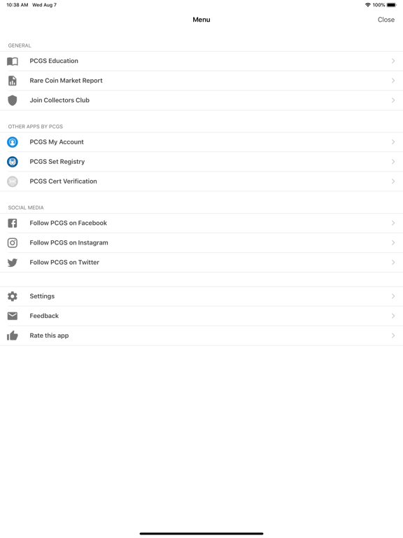 PCGS CoinFacts Coin Collecting iPad screenshot 8 - Reference app