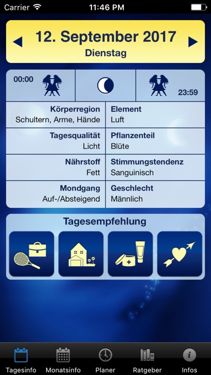 Mondkalender - Tag für Tag