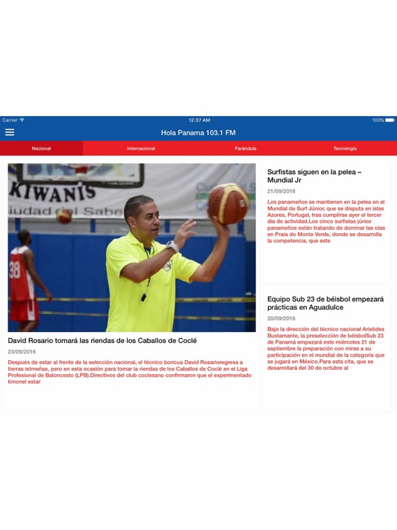 Hola Panama 1031 FM iPad screenshot 2 - Music app