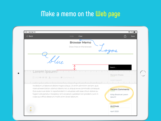 BrowserMemo iPad screenshot