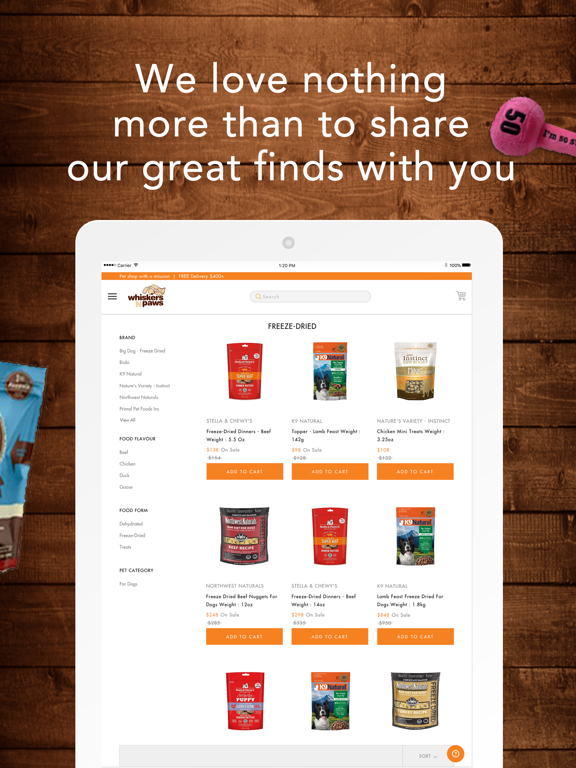 Whiskers N Paws iPad screenshot 3 - Shopping app