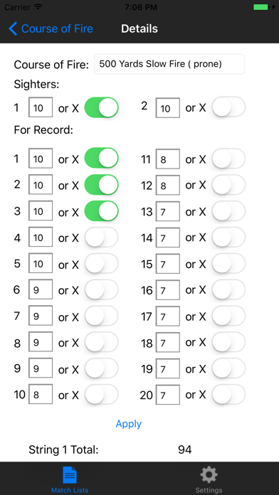 Screenshot #3 pour My NRA Rifle Match Score Sheet