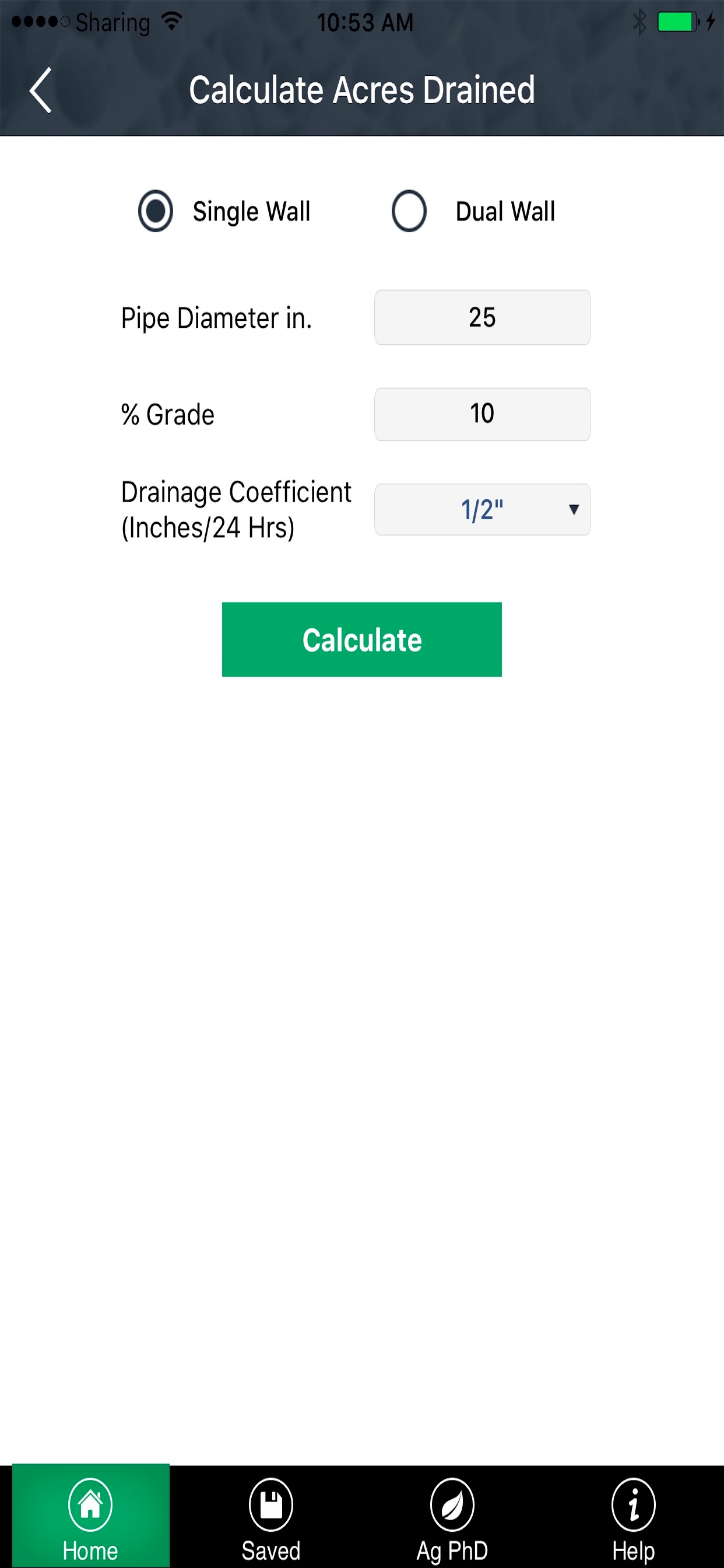 Drainage Tile Calculator