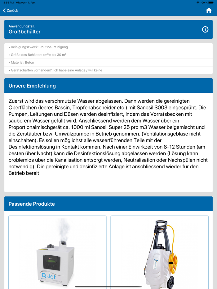 Sanosil Produktberater