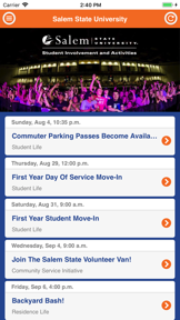 Salem State University Events screenshot