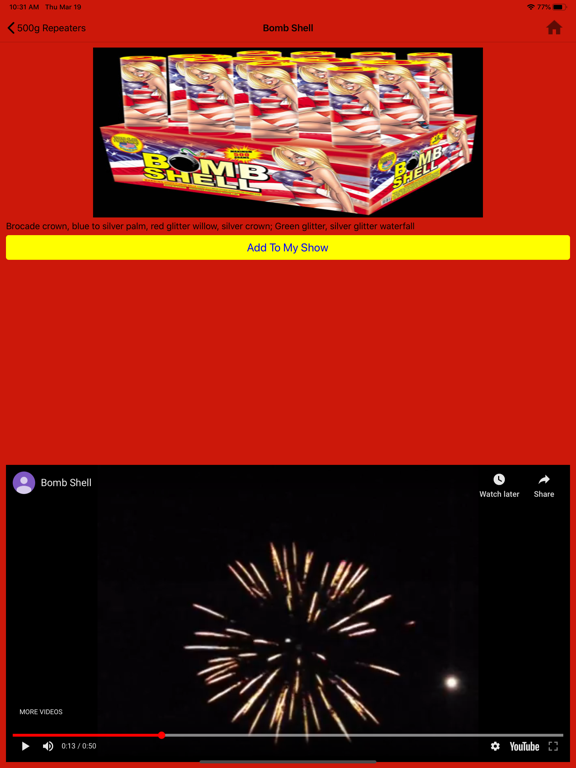 Rizer Fireworks iPad screenshot 4 - Shopping app