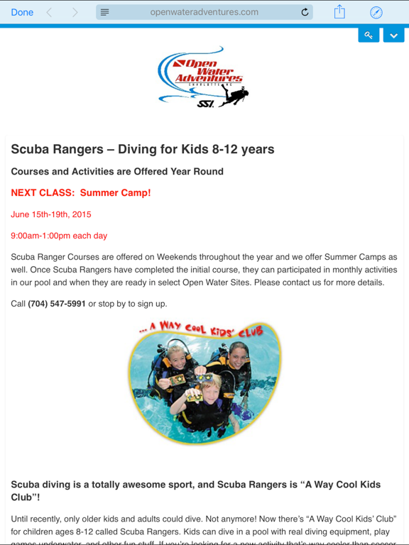 Open Water Adventures iPad screenshot 4 - Sports app