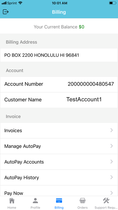 HT My Account Screenshot