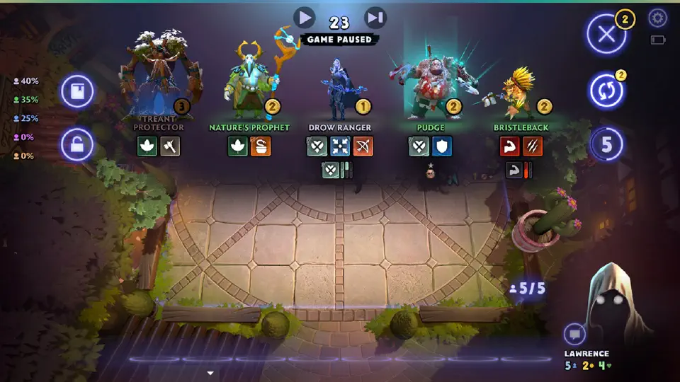 Screenshot von Dota Underlords auf dem iPhone 7