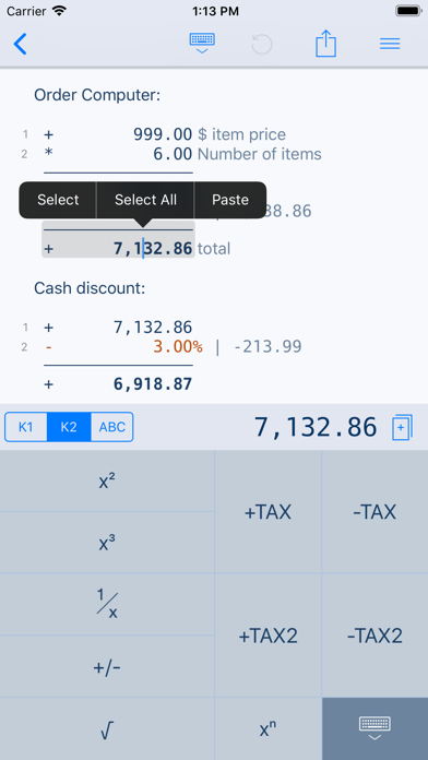 CalcTape Paper Tape Calculator Screenshot