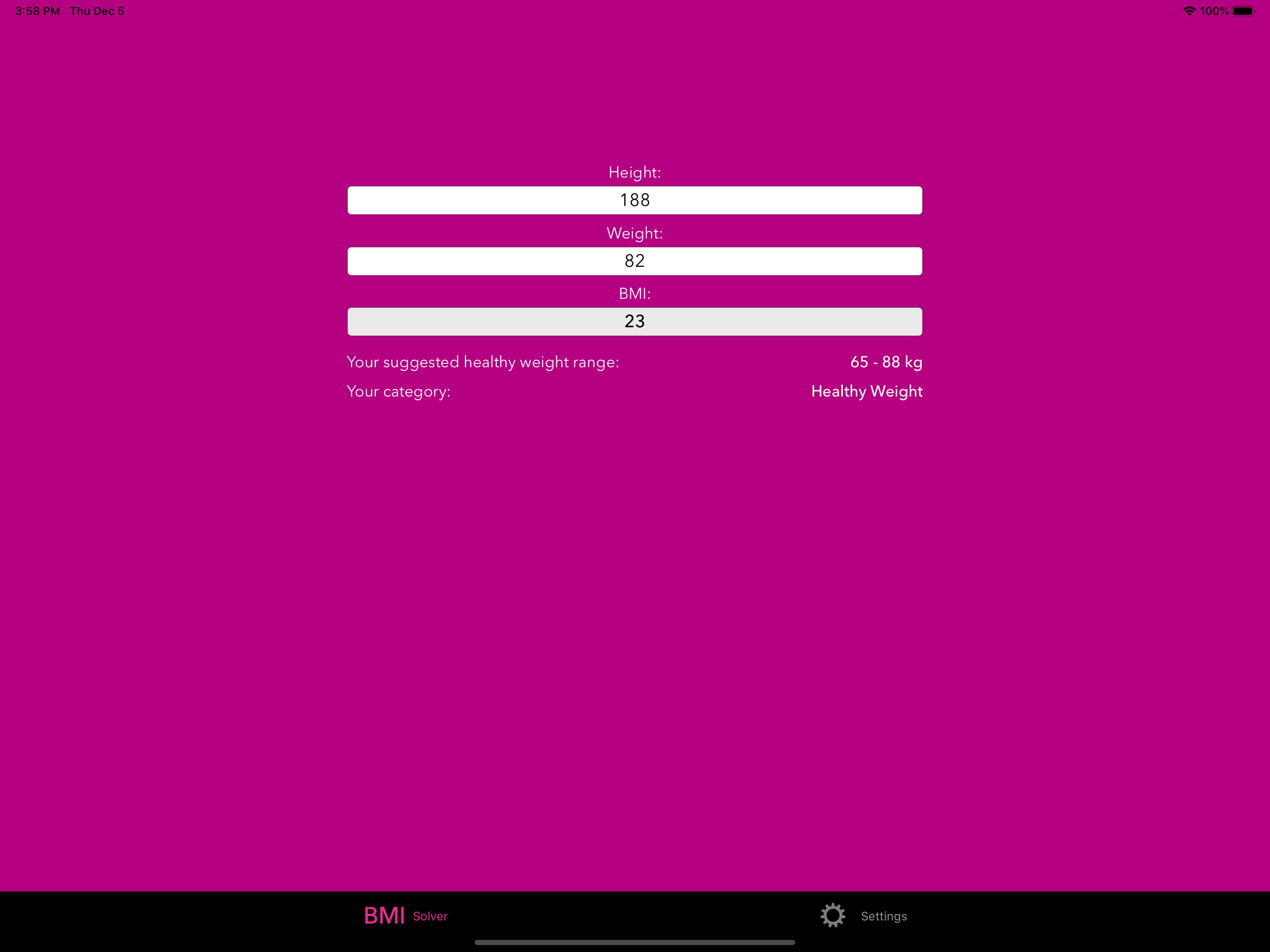 Body Mass Index Calculator BMI