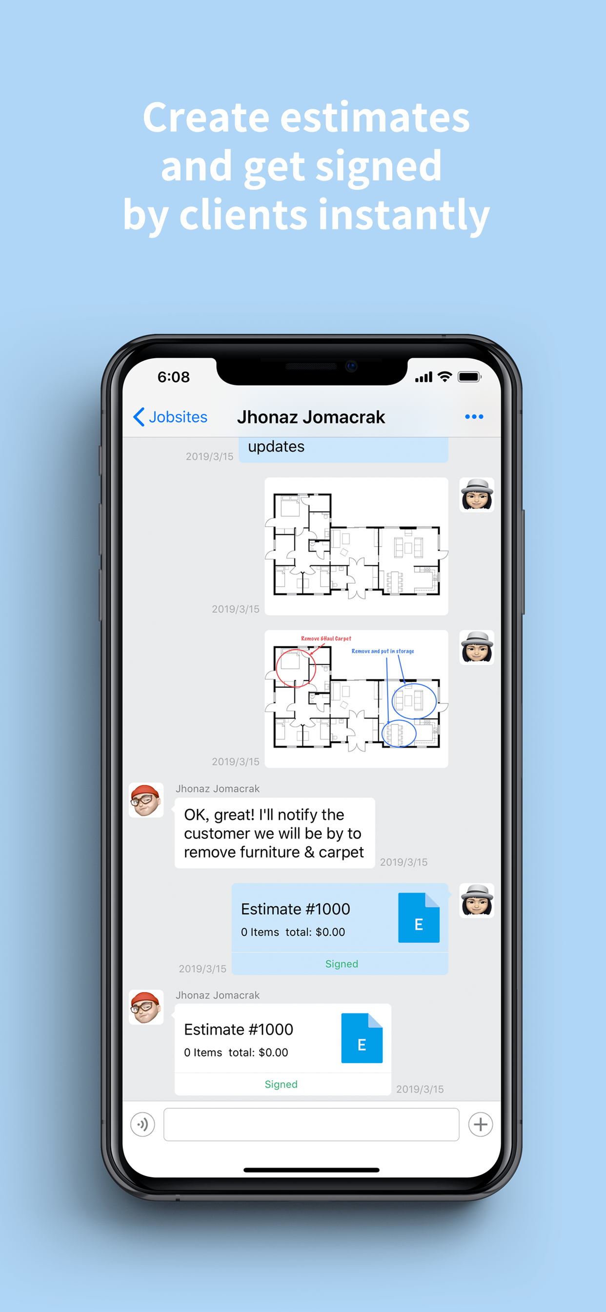 ServiceX Jobsite Messenger