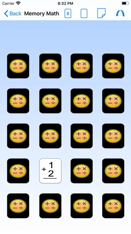 Memory Math: +, -, x, /