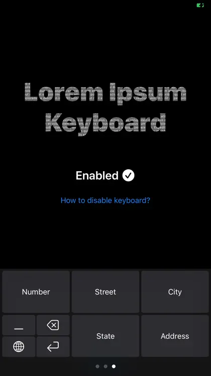 Capture d'écran 3 sur 4 de Lorem Ipsum Keyboard