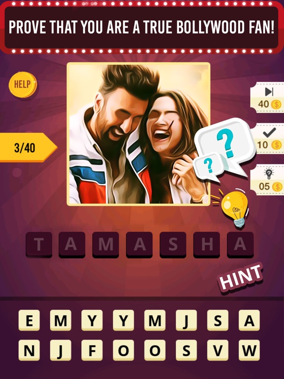Guess the Bollywood Movie Quiz iPad screenshot