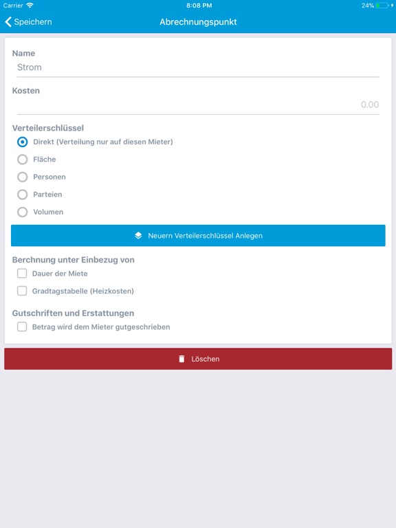 Screenshot #6 pour Nebenkostenabrechnung
