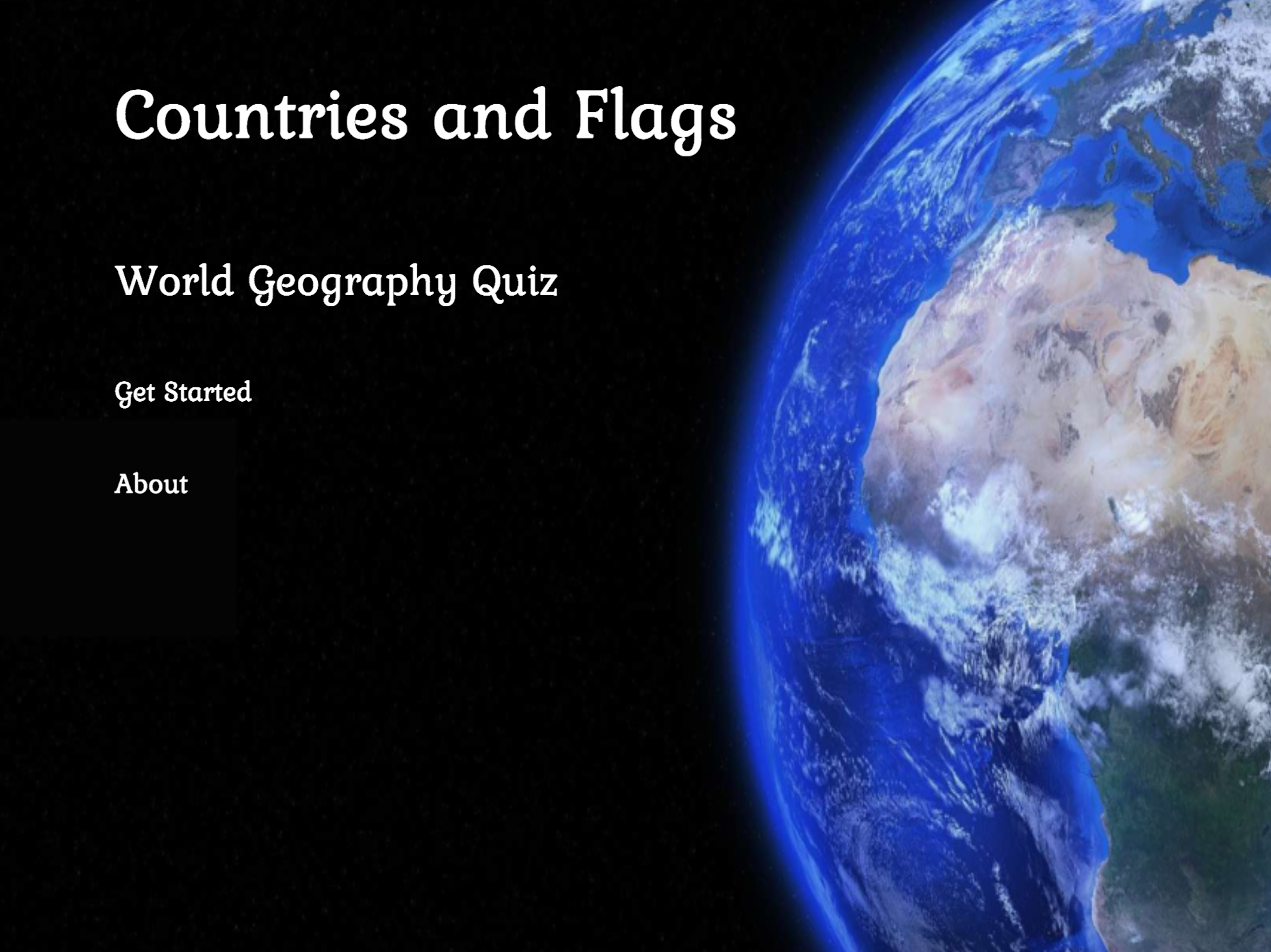 Geography Quiz Game and Flags