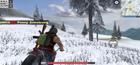 Polar Survival - Traverse the vast snowy terrain efficiently using available vehicles like the motorcycle and stay informed with the dynamic kill feed displaying recent eliminations.