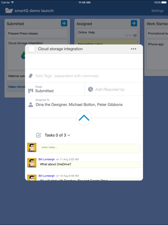 smartQ - workflow management iPad screenshot 3 - Productivity app