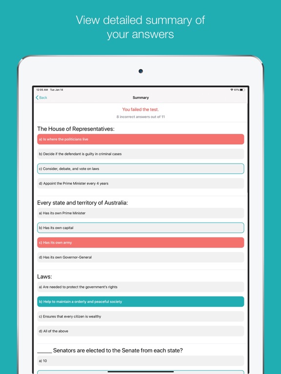 OZ Citizenship - Australia iPad screenshot 6 - Education app