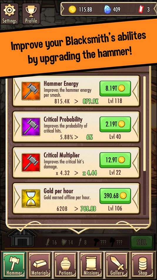 #5. Medieval Clicker Blacksmith (iOS) 来自: Noxfall Studios SL