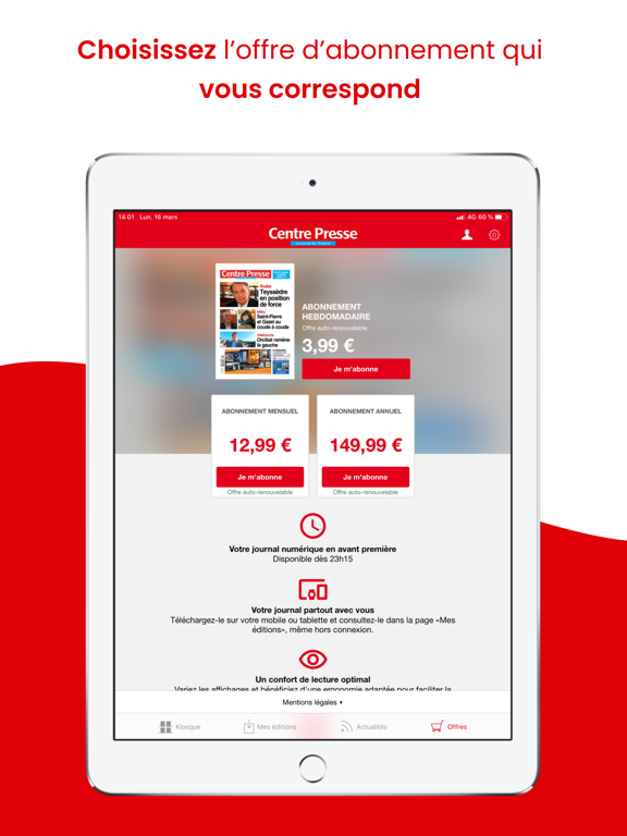 Centre Presse Le Journal iPad screenshot 8 - Magazines & Newspapers app