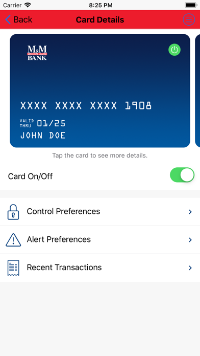 M&M Bank Card Protect Screenshot