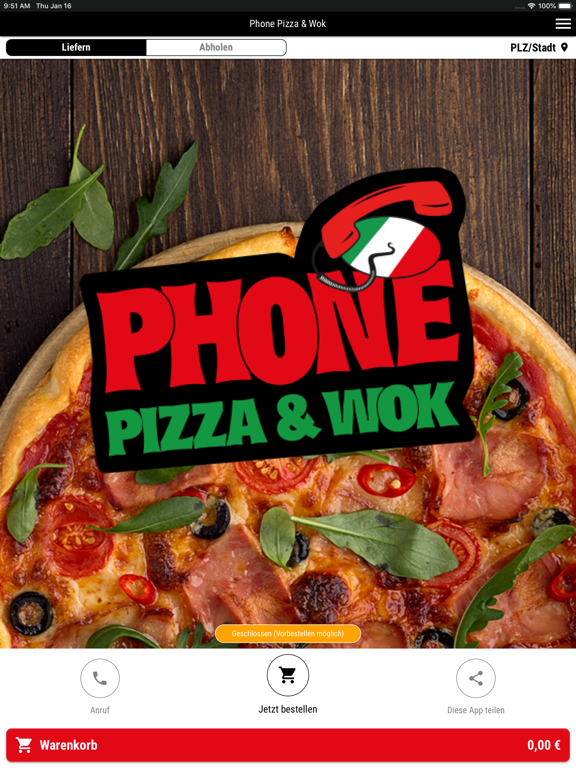 Phone Pizza & Wok app screenshot 3