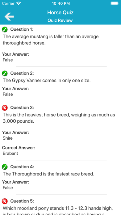 screenshot of Domestic Animals Quiz 4