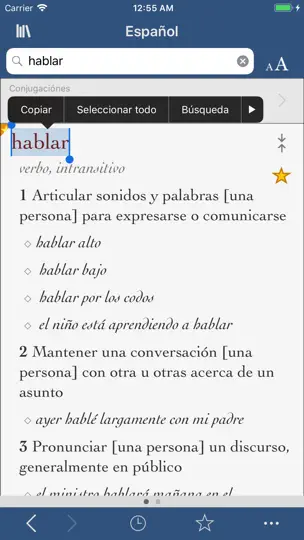 Captura de pantalla de Gran Diccionario Vox en iPhone 1