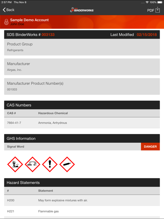 Screenshot #4 pour SDS BinderWorks Mobile